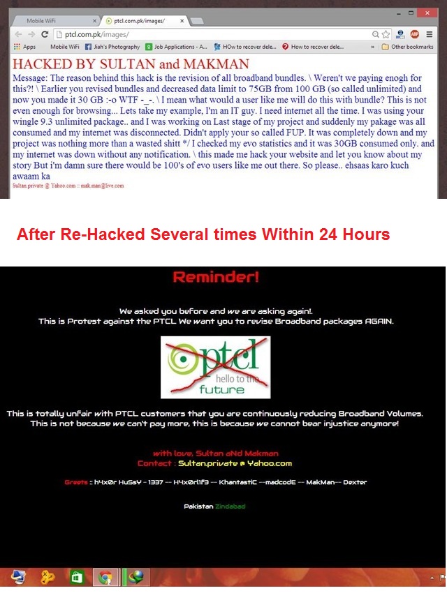 Hackers Protest Revision of PTCL EVO Packages